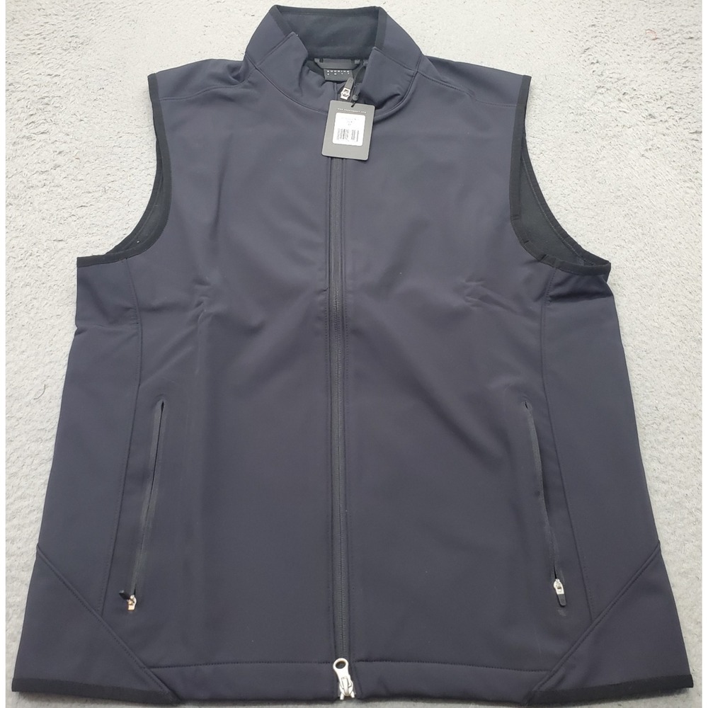 Dunning Golf Full Zip Vest Mens Medium Black Performance Stretch Water Repellent